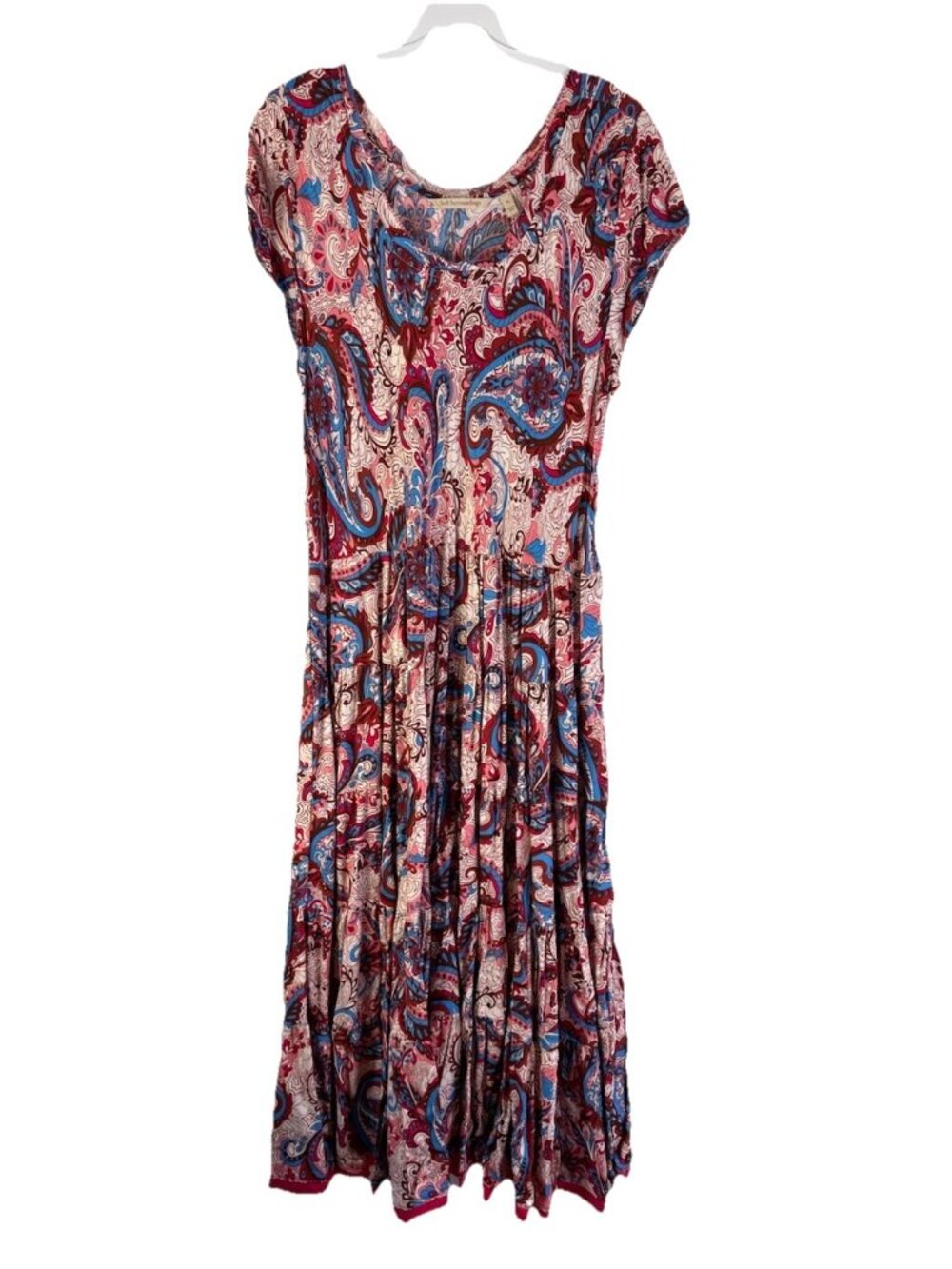 Soft Surroundings Maxi Dress Tiered Rainbow Paisley